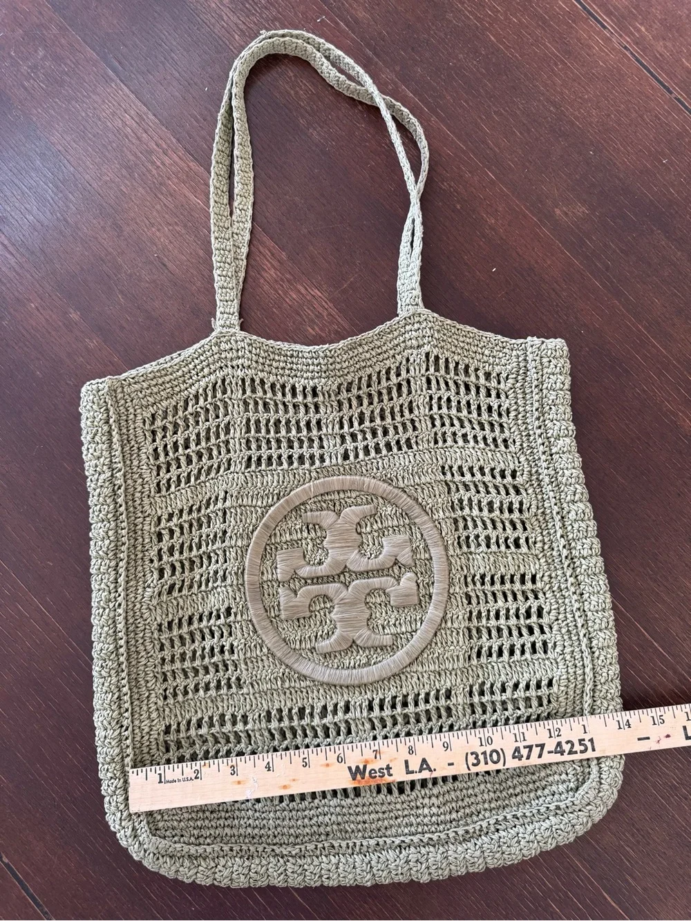 GUC Tory Burch Hand-Crocheted Tote in Green